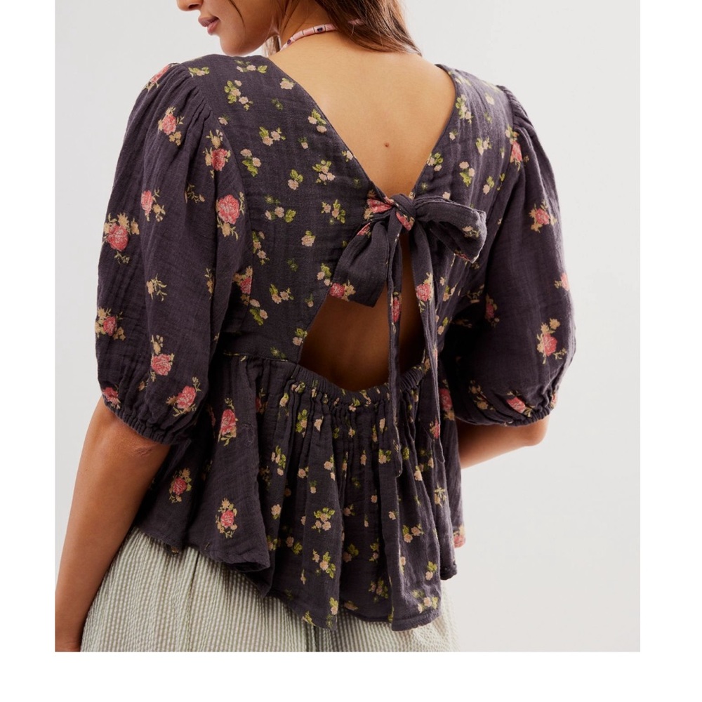 Free People NWT Cloe printed top sz M - Picture 4 of 4